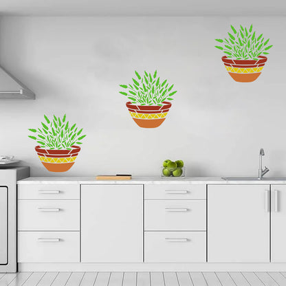 MaxxxMart - Flower pot wall stencil