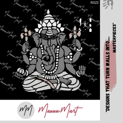 Maxxxmart Ganesha Wall Stencil (Inches)