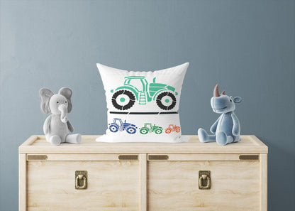 MaxxxMart - Sewing Machine, Vintage Aviator,  Tractor, Toy Blocks Wall Stencils (Inches)