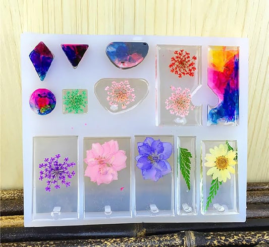 Maxxxmart - Resin Art Mould 16 in 1 For | Clear Silicone Casting Mold for DIY