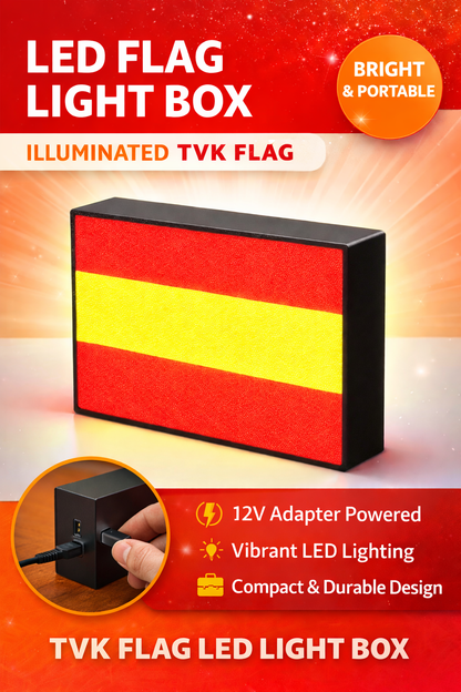TVK Flag LED Light Box – 12V Adapter Powered Decorative LED Sign for Home, Office & Events 3x2 Inches