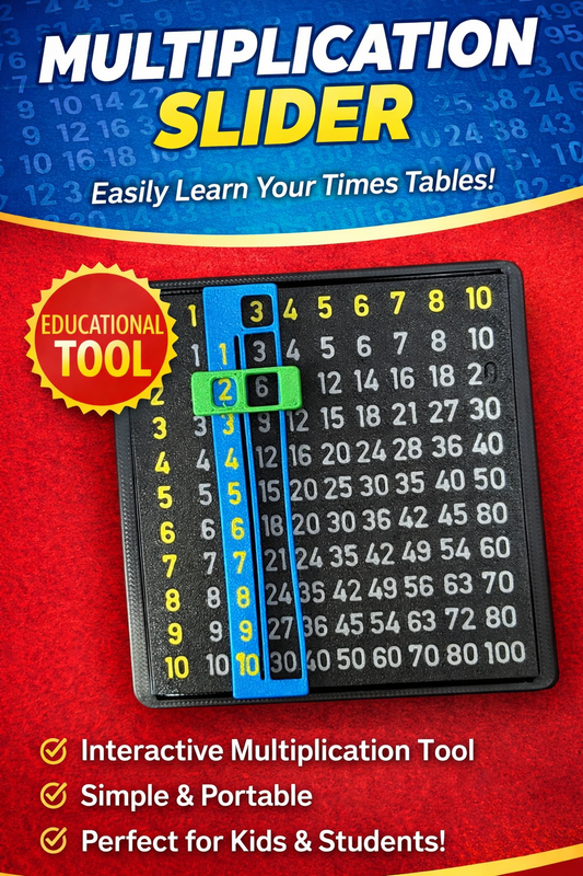 Multiplication Slider Chart for Kids | Interactive Times Table Learning Tool | Reusable Math Practice Board
