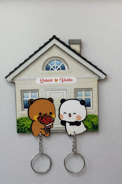 Personalized Couple House Key Holder | Bubu and Dudu design