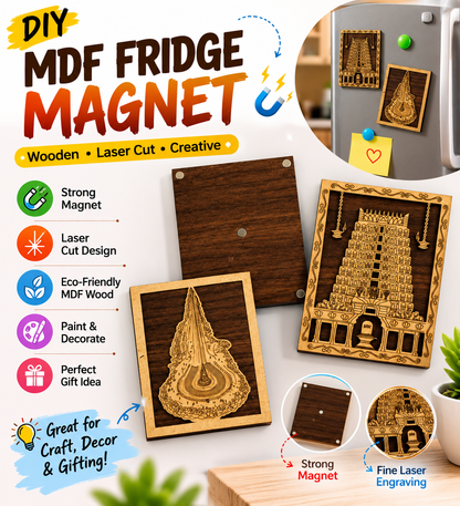 MDF Fridge Magnet – Traditional Laser-Cut Wooden Art