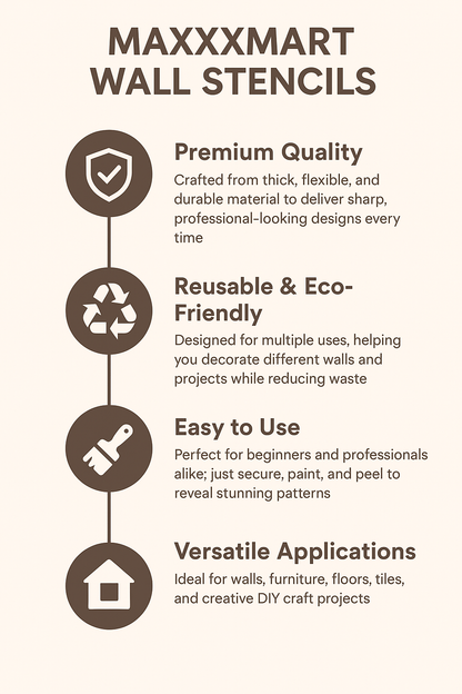 MaxxxMart - Trees With Birds And Branches Wall Stencil (Inches)