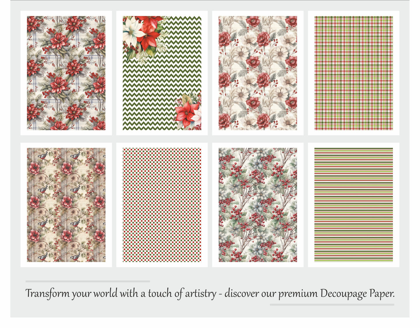 Maxxxmart - Decoupage paper A4 Size - 8 Sheets