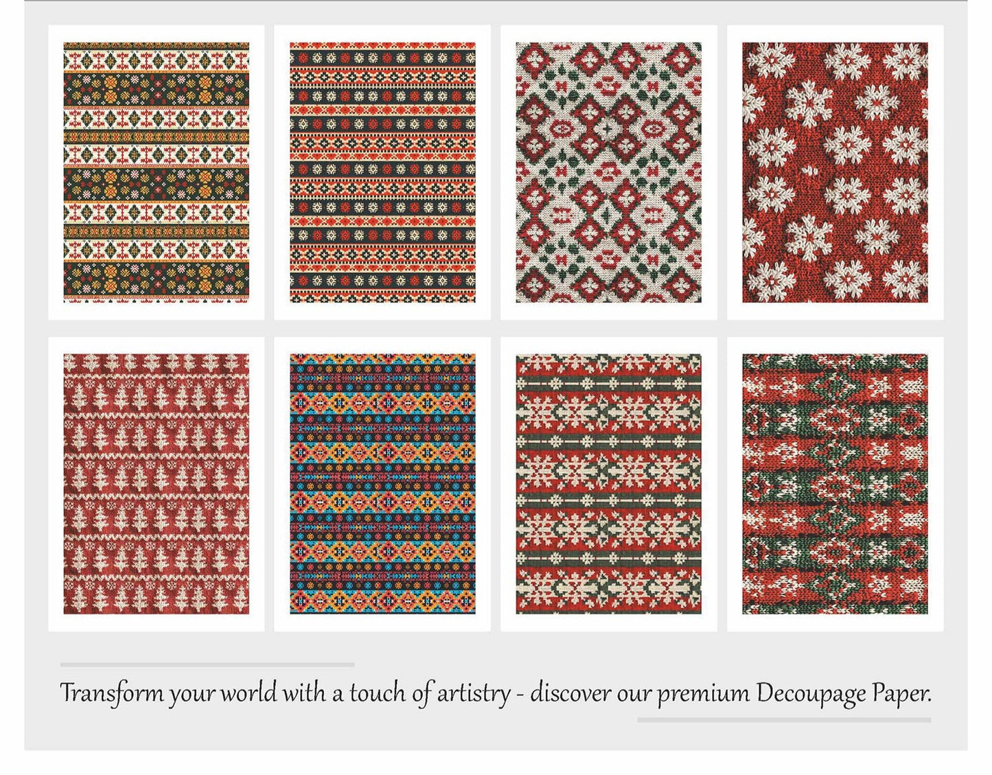 Maxxxmart - Christmas Decoupage paper A4 Size - 8 Sheets