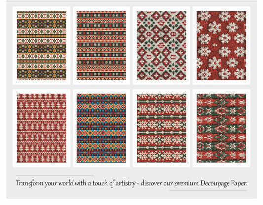 Maxxxmart - Christmas Decoupage paper A4 Size - 8 Sheets