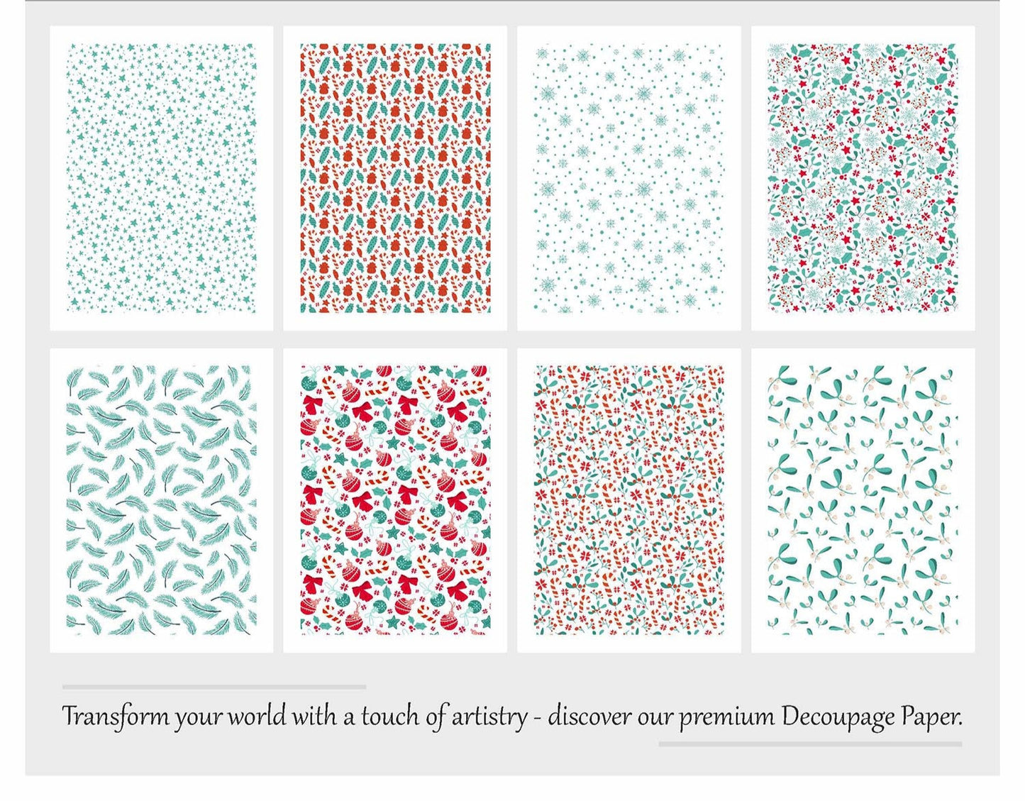 Maxxxmart - Christmas Decoupage paper A4 Size - 8 Sheets