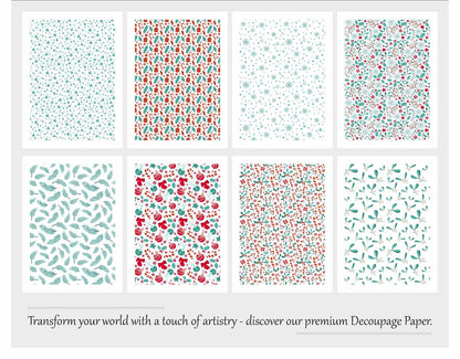 Maxxxmart - Christmas Decoupage paper A4 Size - 8 Sheets