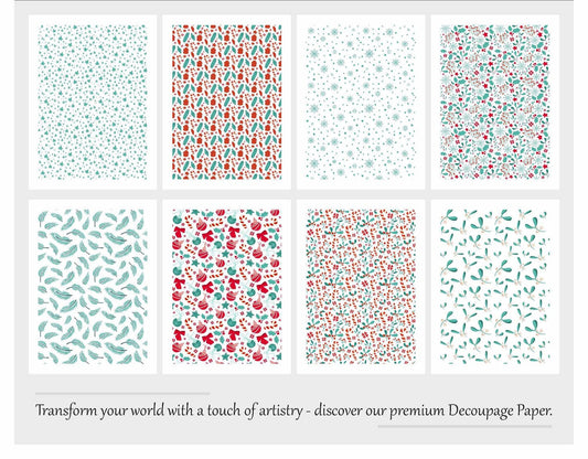 Maxxxmart - Christmas Decoupage paper A4 Size - 8 Sheets