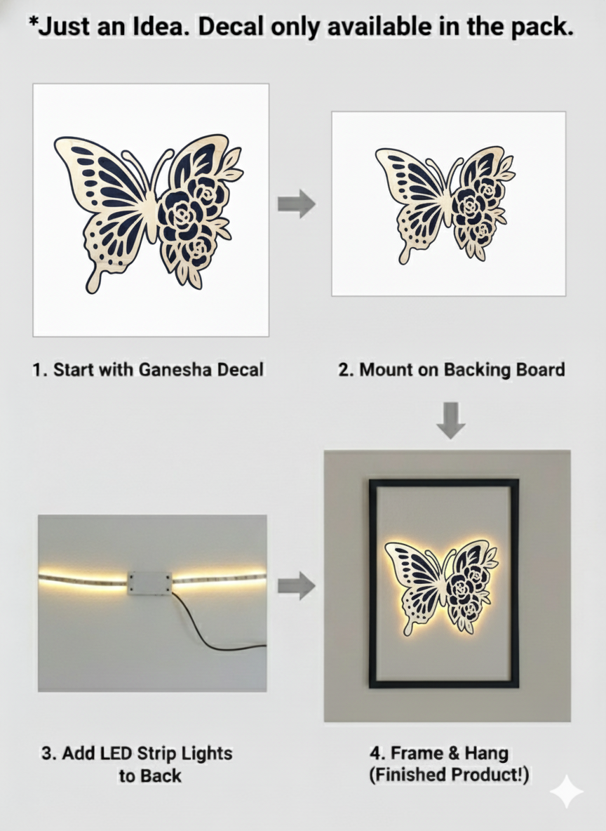 MaxxxMart - Acrylic Butterfly Home Decor Black and Gold