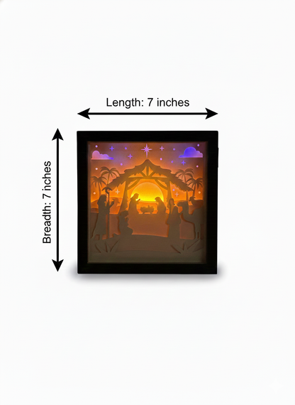 MaxxxMart - Jesus Nativity 3D Shadow Box 7x7 ( Inches)