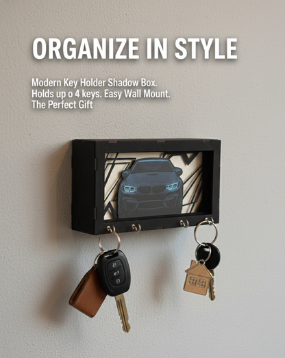 MaxxxMart - BMW Shadow Box with Key Holder (8.5x4.5) Inches