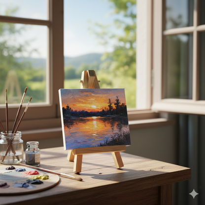 MaxxxMart - Mini Wooden Easel Tripod Stand