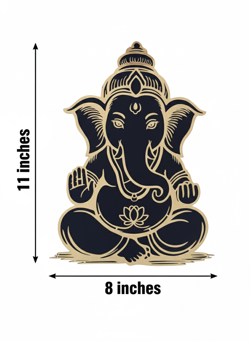 MaxxxMart - Acrylic Ganesha Home Decor Black and Gold