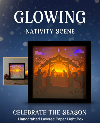 MaxxxMart - Jesus Nativity 3D Shadow Box 7x7 ( Inches)