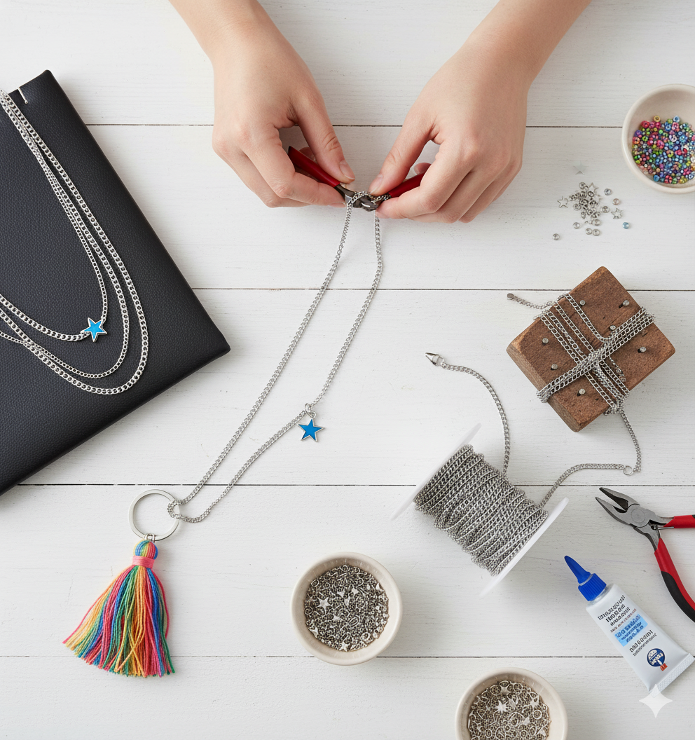 MaxxxMart - Craft Silver Chain or DIY Jewelry Making Necklace Earring (1 To 5 Mtr)