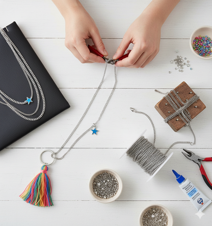 MaxxxMart - Craft Silver Chain or DIY Jewelry Making Necklace Earring (1 To 5 Mtr)