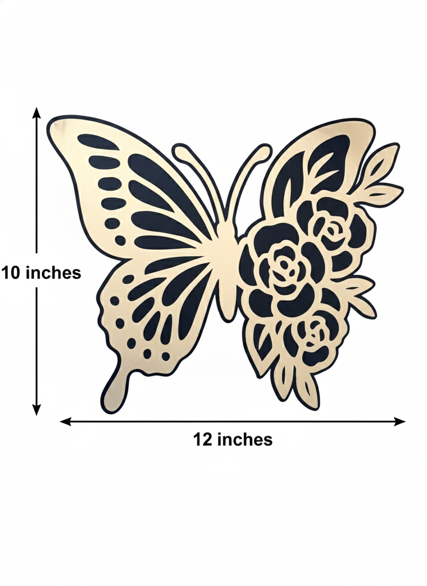 MaxxxMart - Acrylic Butterfly Home Decor Black and Gold