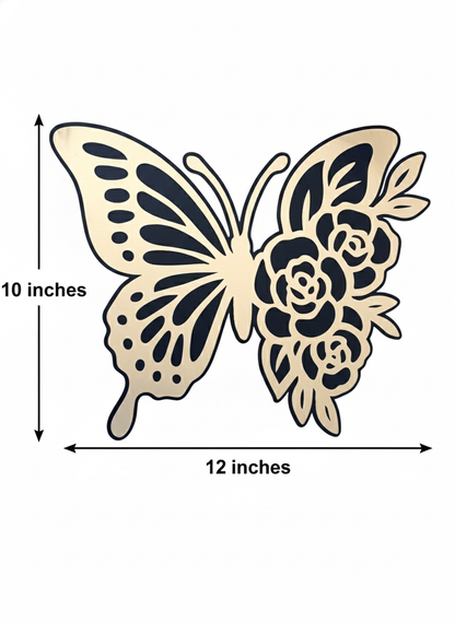 MaxxxMart - Acrylic Butterfly Home Decor Black and Gold
