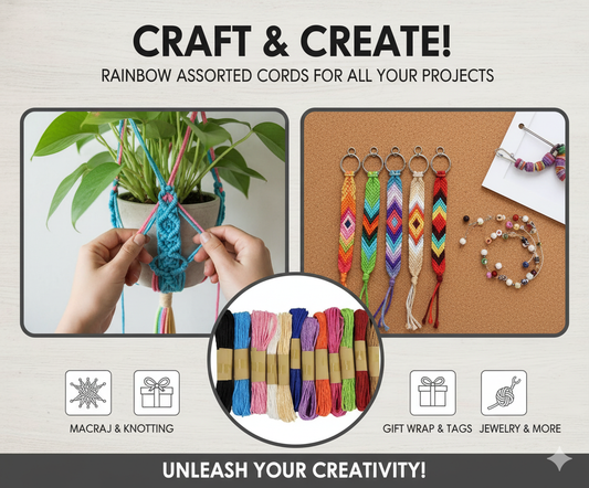 MaxxxMart - Multicolor Paper Rope Threads for DIY Craft & Decor | 12 * 10 Meter