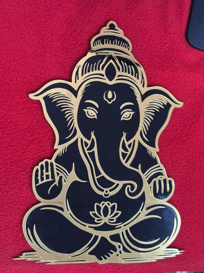 MaxxxMart - Acrylic Ganesha Home Decor Black and Gold