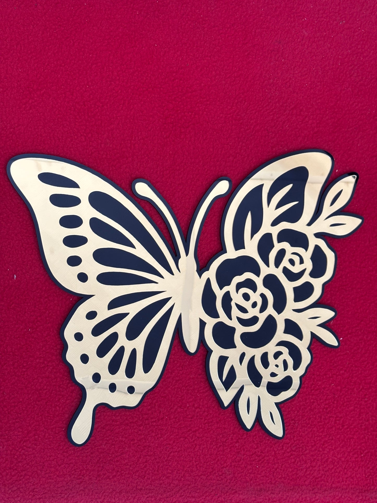 MaxxxMart - Acrylic Butterfly Home Decor Black and Gold