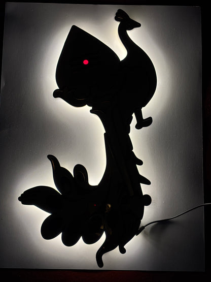 Murugan Vel Peacock Wall Decor with Light - 17x12 Inches