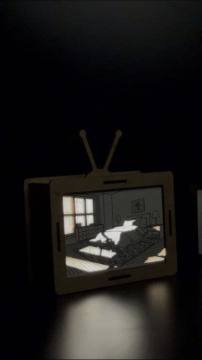 MaxxxMart - Miniature Retro TV Lightbox Memory Frame 5x4 (Inches)