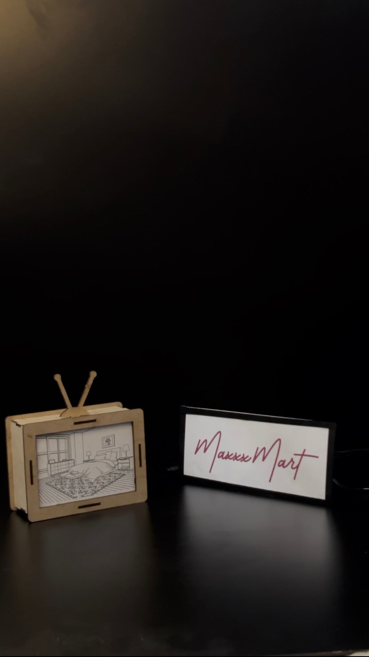 MaxxxMart - Miniature Retro TV Lightbox Memory Frame 5x4 (Inches)