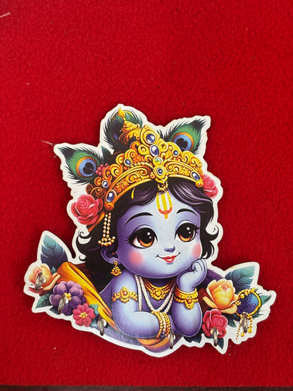 MDF Little Krishna Printed Key Holders