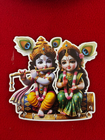 MDF Little Krishna Printed Key Holders