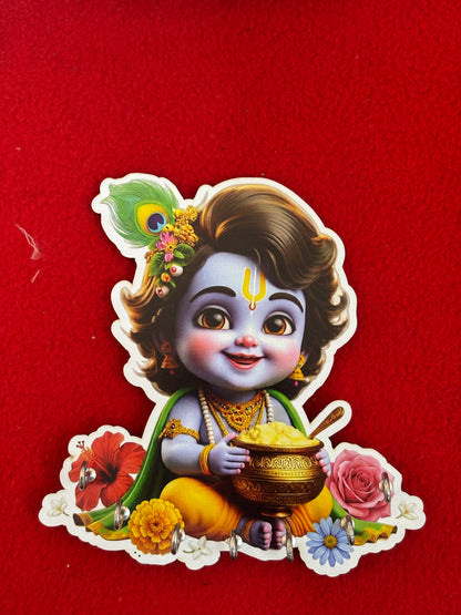 MDF Little Krishna Printed Key Holders