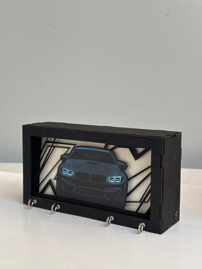 MaxxxMart - BMW Shadow Box with Key Holder (8.5x4.5) Inches