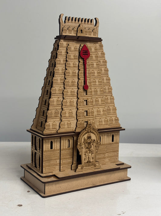 Tiruchendur Murugan Temple Wooden Replica –  Miniature Gopuram 12x7 Inches