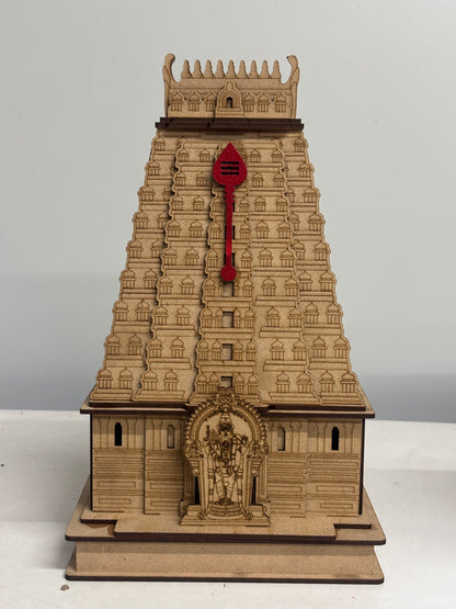 Tiruchendur Murugan Temple Wooden Replica –  Miniature Gopuram 12x7 Inches