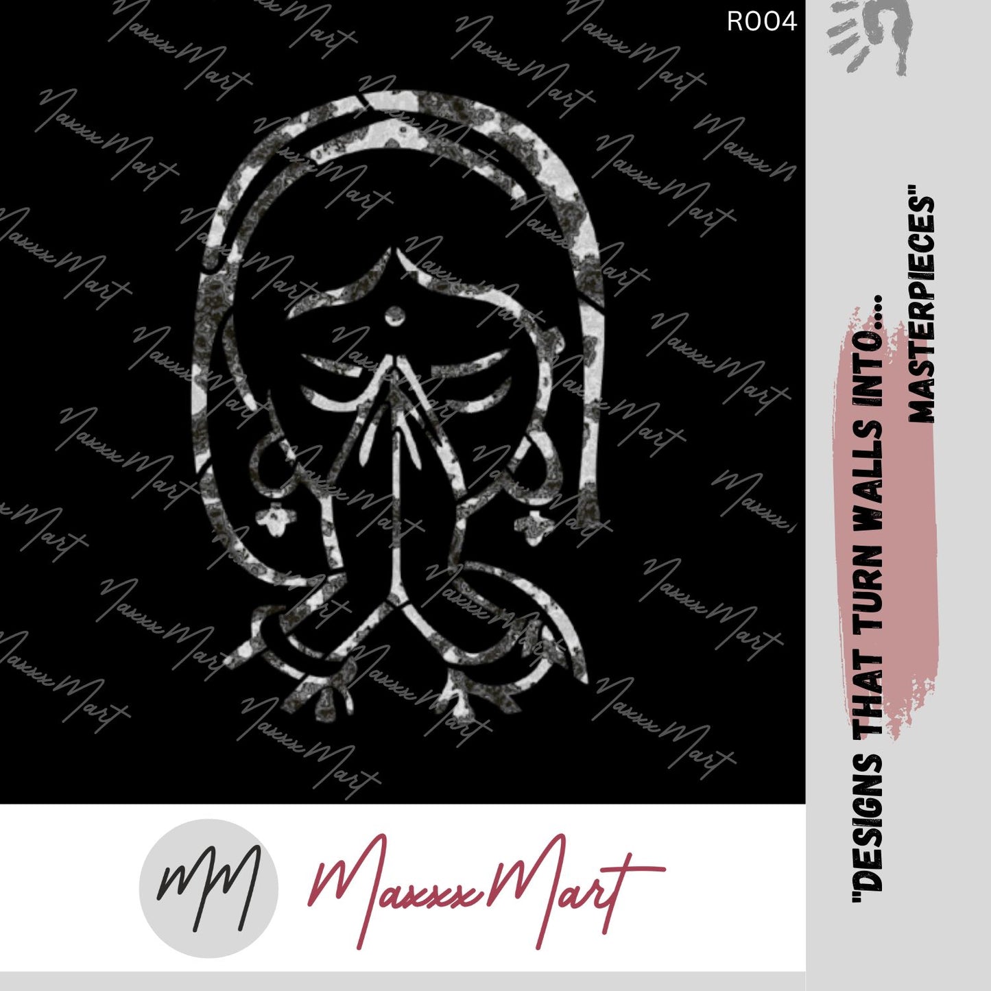 Maxxxmart Namaste Wall Stencil – Traditional Greeting Design (Inches)