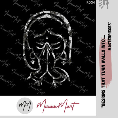 Maxxxmart Namaste Wall Stencil – Traditional Greeting Design (Inches)