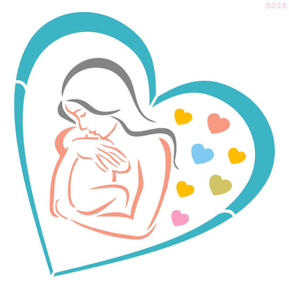 Maxxxmart - Mother & Child Love Stencil  Heart Design (Inches)