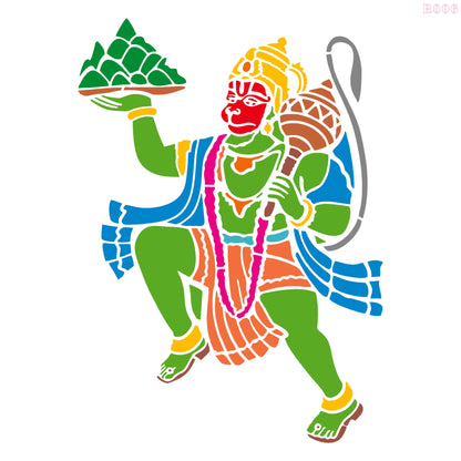 Maxxxmart Hanuman Stencil – Divine Sanjeevani Design(Inches)