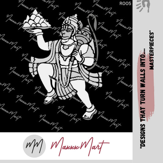 Maxxxmart Hanuman Stencil – Divine Sanjeevani Design(Inches)