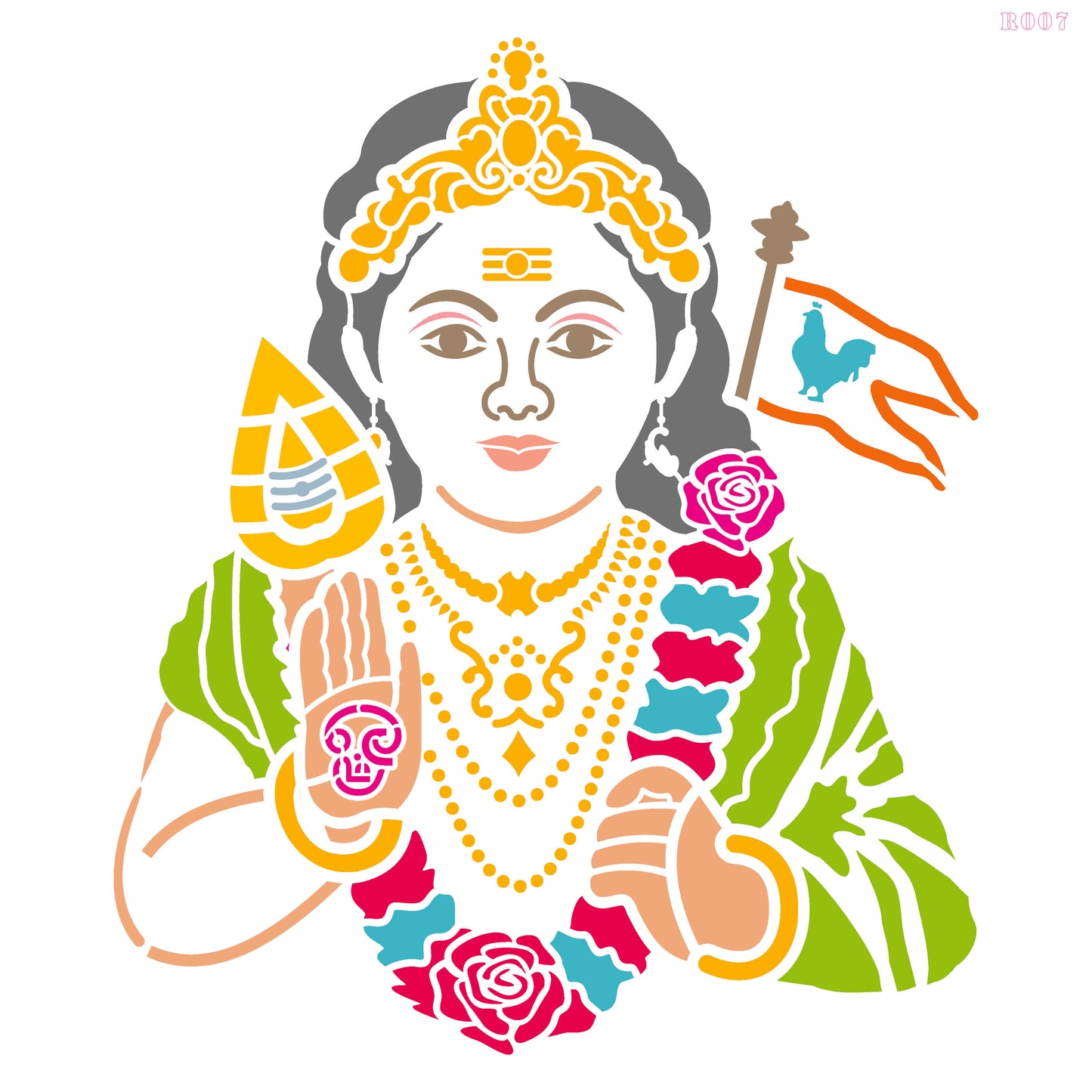 Maxxxmart Goddess Murugan Stencil – Divine Spiritual Design