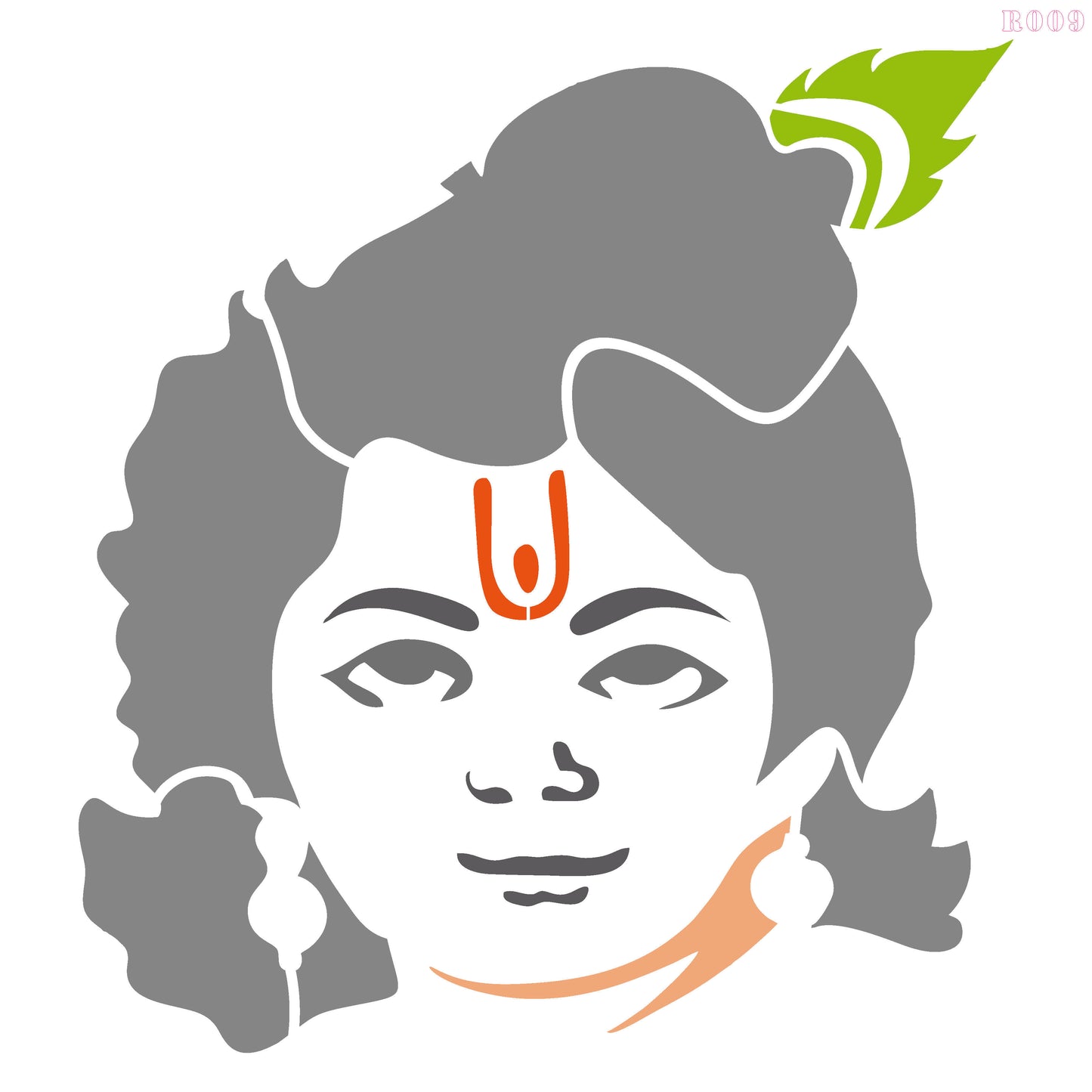 Maxxxmart Lord Krishna Face Stencil – Divine Spiritual Design(inches)