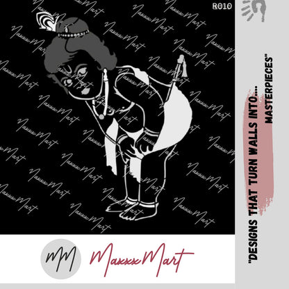 Maxxxmart Baby Krishna Wall Stencli – Cute Bal Krishna in Mischievous Pose – Multicolor Vinyl Decal for Home Temple & Kids Room