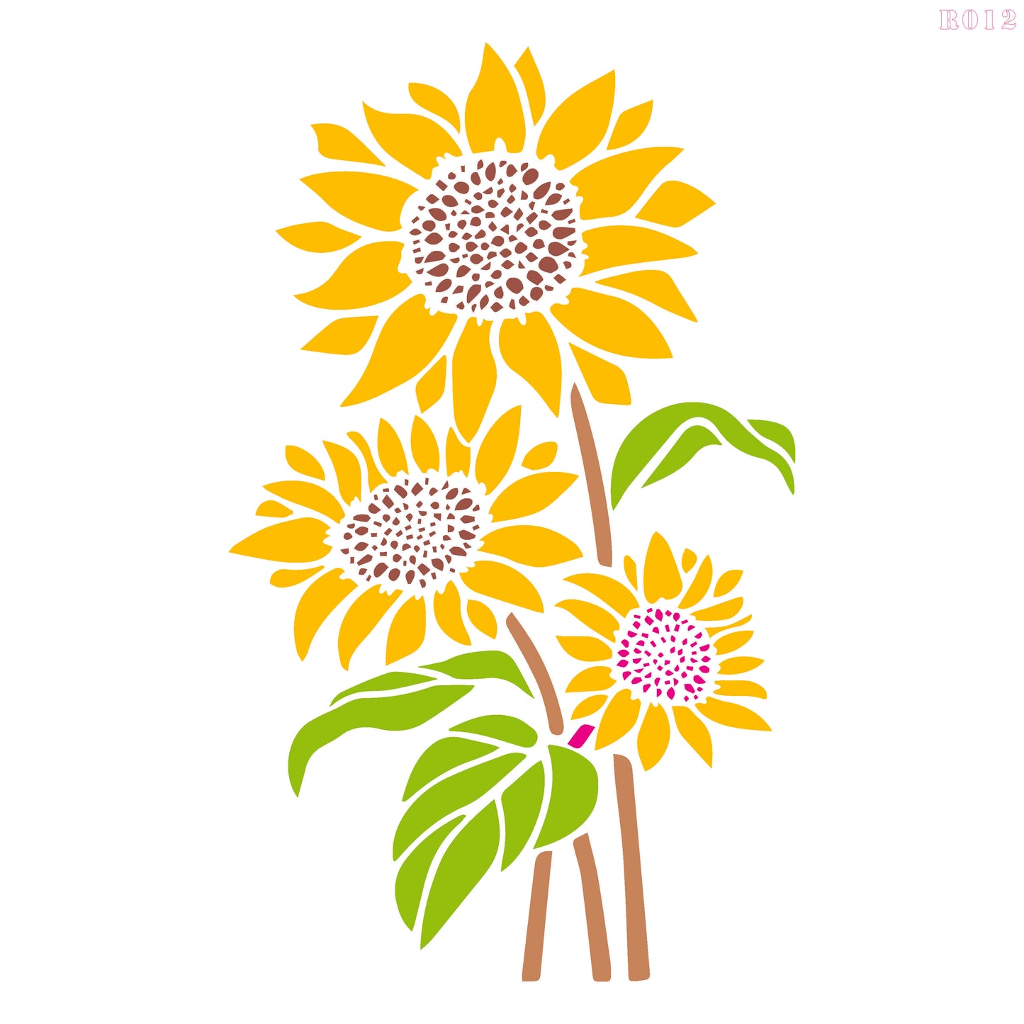 Maxxxmart - Sunflower wall stencil (Inches)