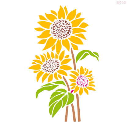 Maxxxmart - Sunflower wall stencil (Inches)