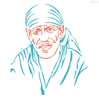 Maxxmart - Sai Baba of Shirdi wall Stencil (Inches)