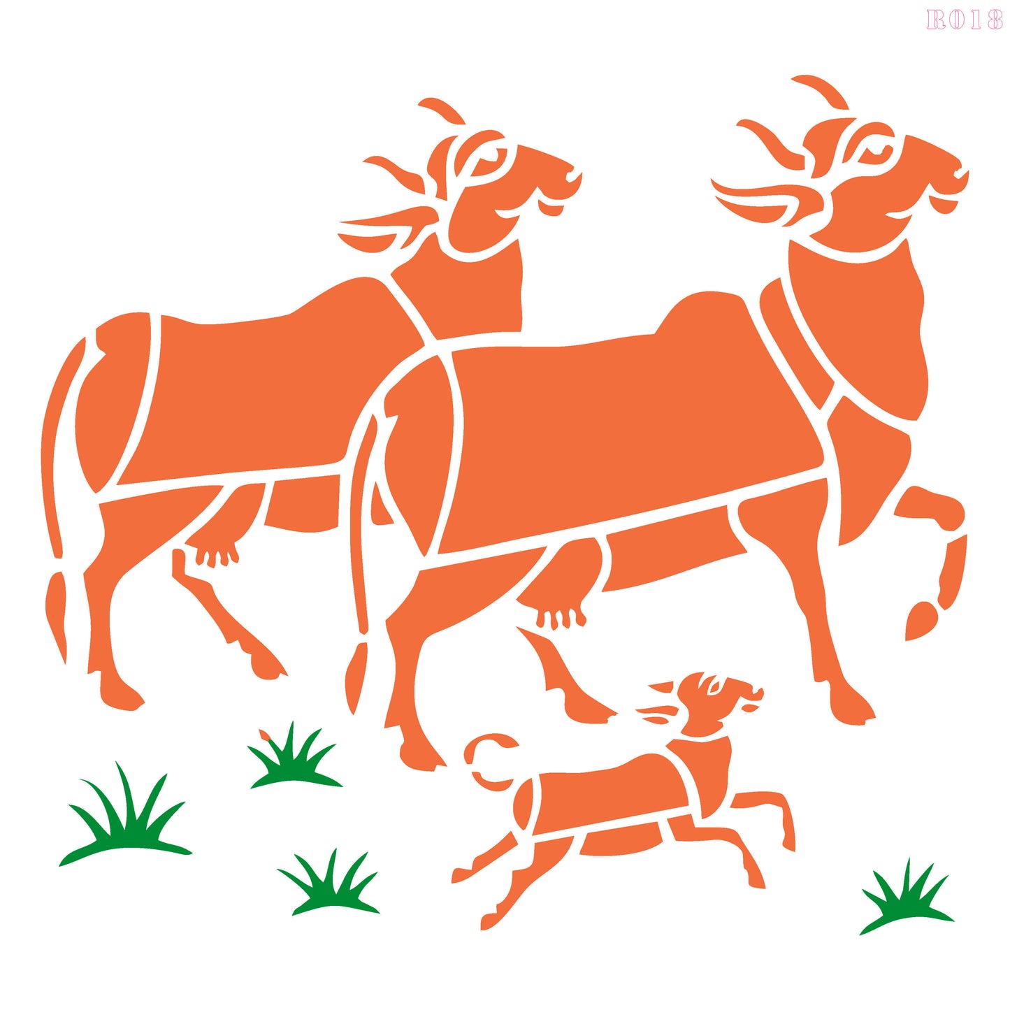 Maxxxmart Cow & Calf Wall Stencil – Traditional Farm Animal Design