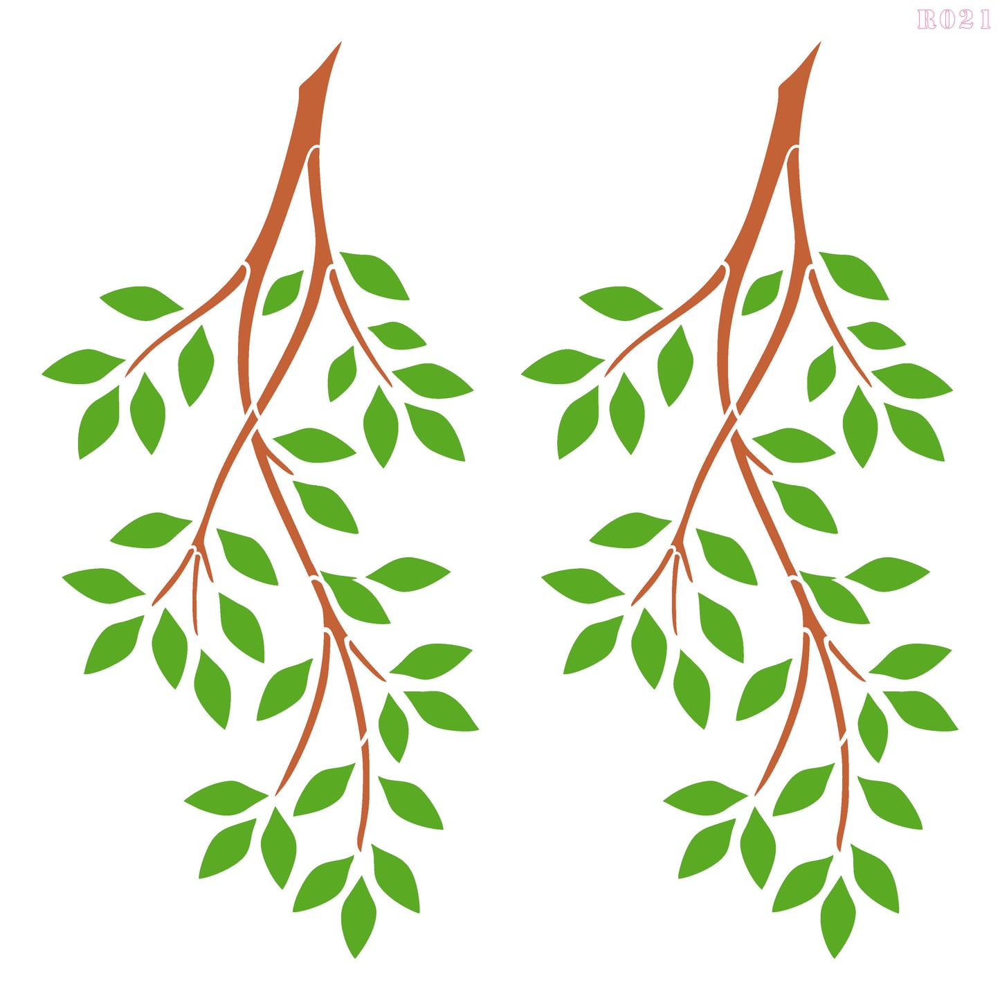 Maxxxmart  Leafy Twig Wall Stencil (R021)-Inches